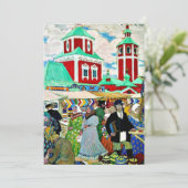 Auf der Messe ein Kunstwerk von Boris Kustodiev Karte (Stehend Vorderseite)