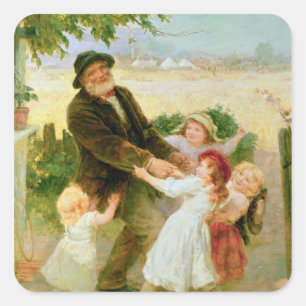 Auf der Messe Quadratischer Aufkleber