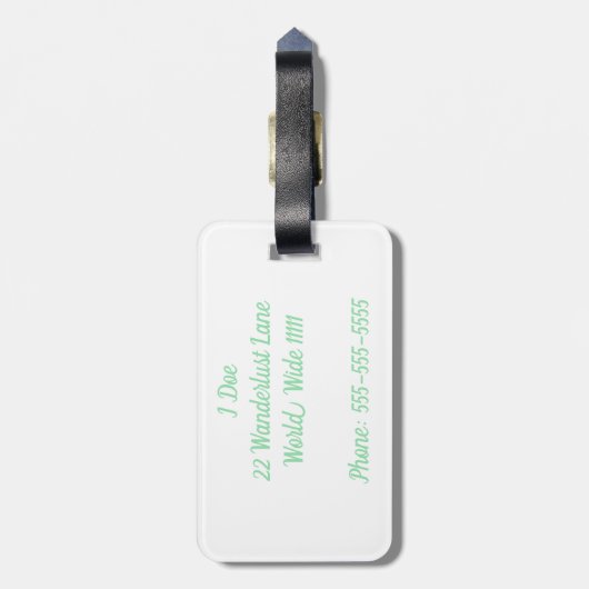 Auf der nächsten Gepäckmarke Gepäckanhänger (Rückseite vertikal)