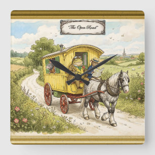 Auf der offenen Straße mit Toad, Mole und Ratty Quadratische Wanduhr