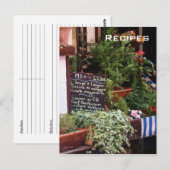 Auf der Postkarte des Menüs (Vorne/Hinten)