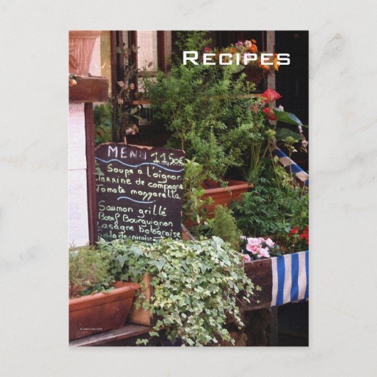 Auf der Postkarte des Menüs (Vorderseite)