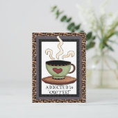 Auf der Postkarte für den Kaffee-Cartoon hinzugefü (Stehend Vorderseite)
