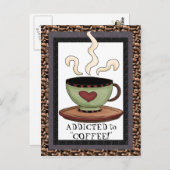 Auf der Postkarte für den Kaffee-Cartoon hinzugefü (Vorne/Hinten)