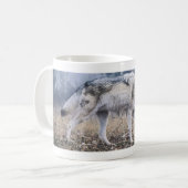 Auf der Prowl-Bauholz-Wolf-Tasse Kaffeetasse (Vorderseite Links)