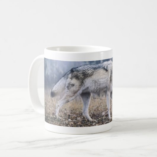 Auf der Prowl-Bauholz-Wolf-Tasse Kaffeetasse (Vorderseite Links)