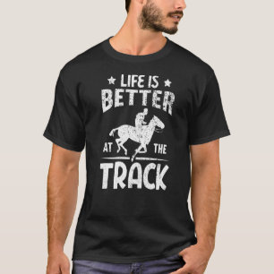 Auf der Rennbahn Pferd Jockey Pferderennen T-Shirt
