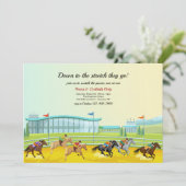 Auf der Rennstrecke Pferderennen Party Einladung (Stehend Vorderseite)