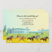 Auf der Rennstrecke Pferderennen Party Einladung (Vorne/Hinten)