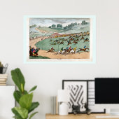 Auf der Rennstrecke Vintages Pferderennen Poster (Heimbüro)