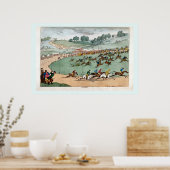 Auf der Rennstrecke Vintages Pferderennen Poster (Küche)