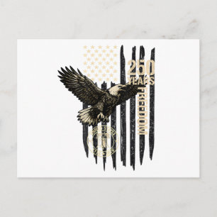 Auf der Rückseite Adler und Flagge 250 Jahre 1776- Feiertagspostkarte
