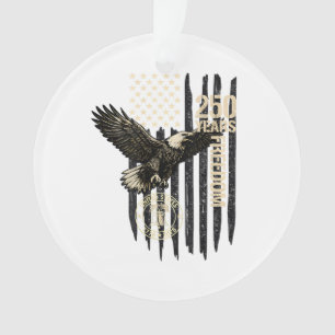Auf der Rückseite Adler und Flagge 250 Jahre 1776- Ornament