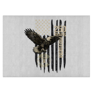 Auf der Rückseite Adler und Flagge 250 Jahre 1776- Schneidebrett