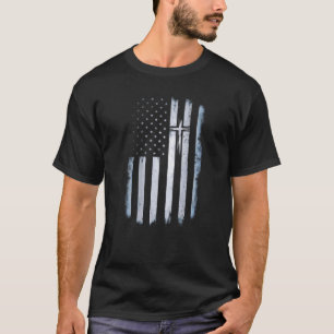 Auf der Rückseite der amerikanischen Flagge Cross T-Shirt