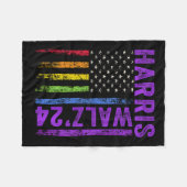 (auf der Rückseite) Harris Waltz 2024 Wahl Kamala Fleecedecke (Vorderseite (Horizontal))