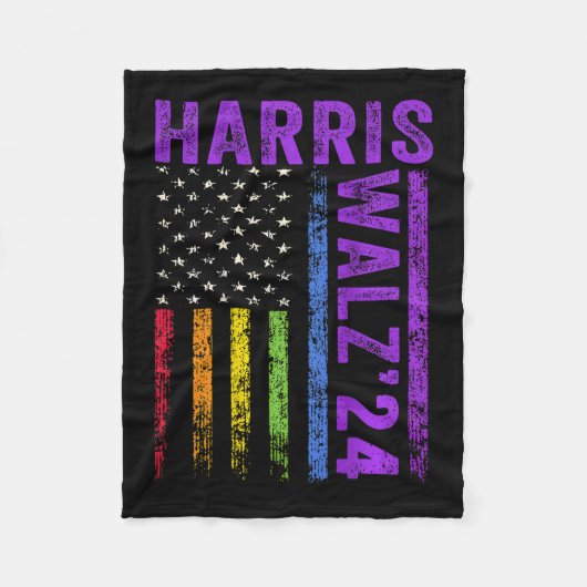 (auf der Rückseite) Harris Waltz 2024 Wahl Kamala Fleecedecke (Vorderseite)