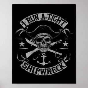 (auf der Rückseite) Ich führe ein enges Schiffswra Poster