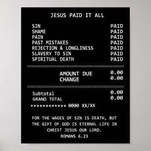 Auf der Rückseite Jesus Bezahlt-alles Christentum Poster