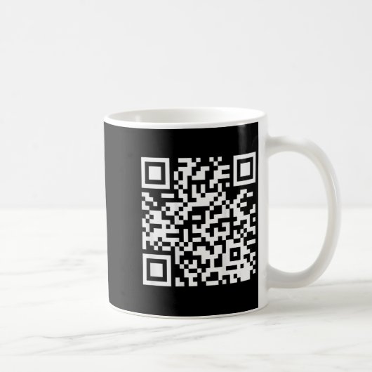(auf der Rückseite) Lustiger QR-Code: Sehe ich so Kaffeetasse (Rechts)