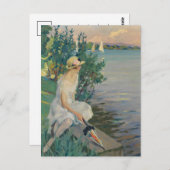Auf der Seemauer | Edward Cucuel Postkarte (Vorne/Hinten)