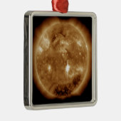 Auf der Sonne bricht eine massive Solarfackel der Silbernes Ornament (Rechts)