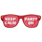 Auf der Sonnenbrille in Rot behalten Ruhe und Part (Vorderseite)