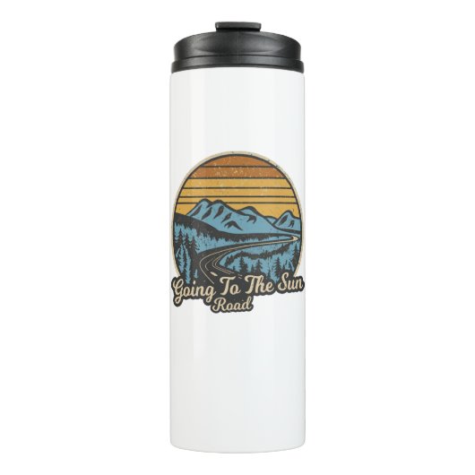 Auf der Sonnenstraße Montana Retro Thermosbecher (Vorderseite)