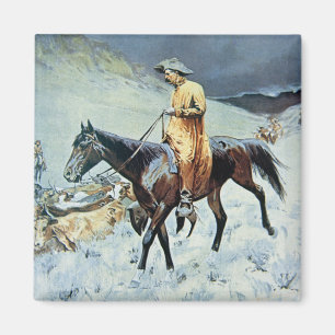 Auf der Spur (Öl auf Leinwand) Magnet