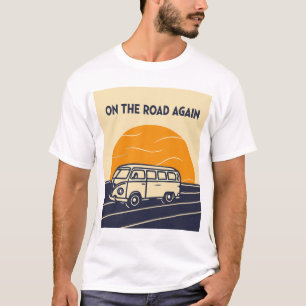 Auf der Straße wieder Bus Sunset 70er T-Shirt