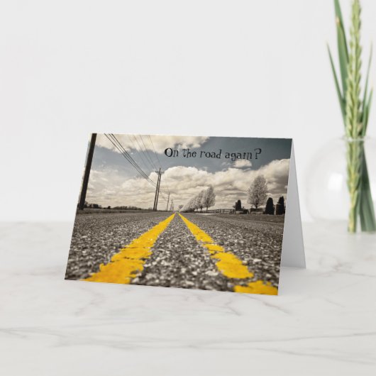 Auf der Straße wieder Reise Grußkarte Karte (Vorderseite)