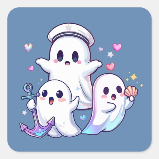 Auf der Suche nach der Hochsee! Quadratischer Aufkleber (Vorderseite)