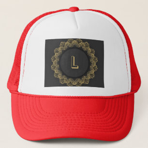 Auf der Suche nach einem gedruckten Monogramm mit Truckerkappe