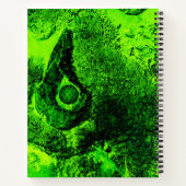 auf der Suche nach einem grünen Notebook Notizblock (Rückseite)