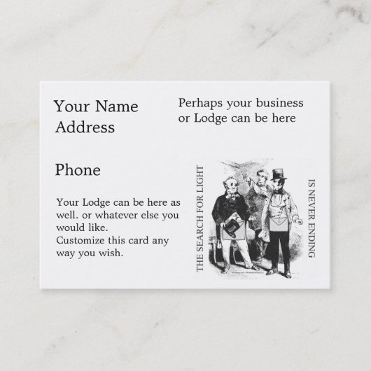 Auf der Suche nach Licht Visitenkarte (Vorderseite)