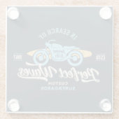 Auf der Suche nach perfektem Wellen-Plakat Glasuntersetzer (Rückseite)