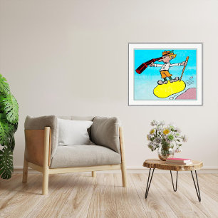 Auf der Suche - Vintages Comic drucken Poster