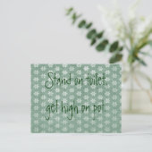 Auf der Toilette stehen, hoch auf Pot stehen Postkarte (Stehend Vorderseite)