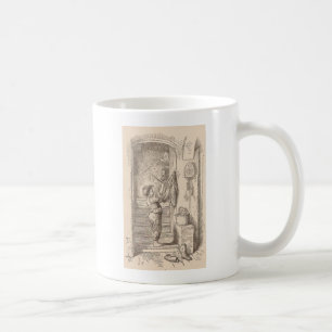 Auf der Treppe spielen Kaffeetasse