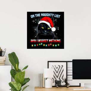 Auf der unartigen Liste und ich bereue nichts Katz Poster