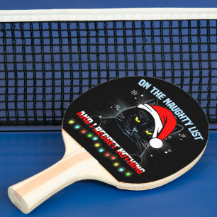 Auf der unartigen Liste und ich bereue nichts Katz Tischtennis Schläger