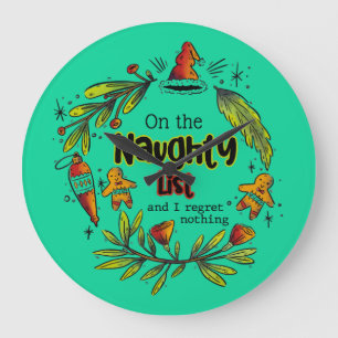 Auf der unheilvollen Liste, und ich bedaure nichts Große Wanduhr