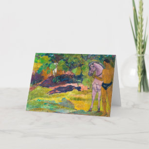 Auf der Vanille-Plantage, Mann und Pferd Gauguin Karte