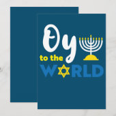 Auf der Welt, lustiges Glück Hanukkah Einladung (Vorne/Hinten)