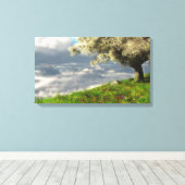 Auf der Weltspitze (Frühling) ramponierte Canvas Leinwanddruck (Insitu (Holzboden))