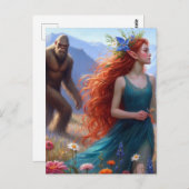 Auf der Wiese mit Sasquatch Postkarte (Vorne/Hinten)