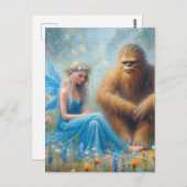 Auf der Wiese mit Sasquatch Postkarte (Vorne/Hinten)