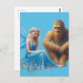 Auf der Wiese mit Sasquatch Postkarte (Vorne/Hinten)