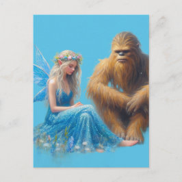 Auf der Wiese mit Sasquatch Postkarte