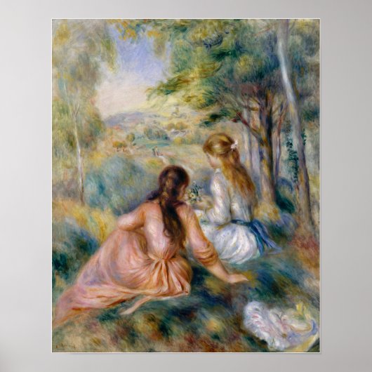 Auf der Wiese, Pierre-Auguste Renoir Poster (Vorne)